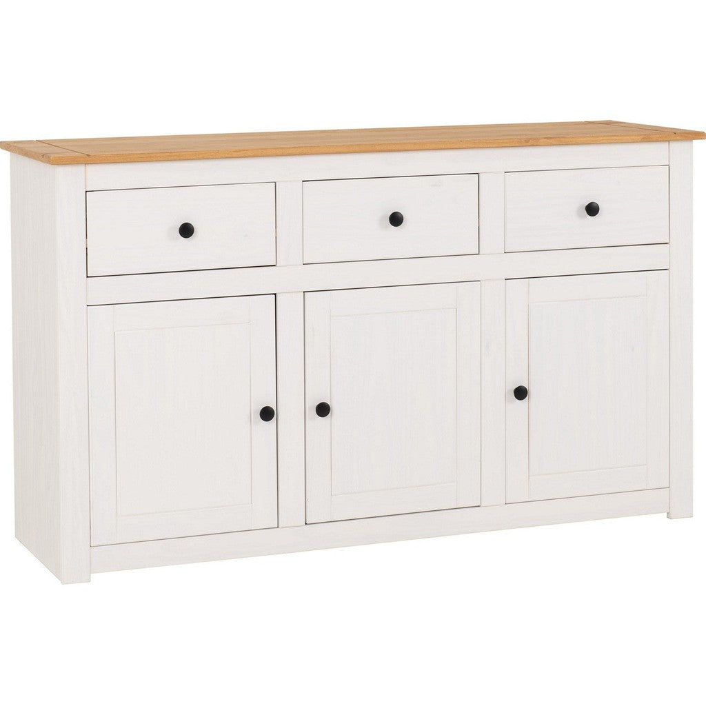 Panama Range - 3 Door 3 Drawer Sideboard-Furniture-Seconique-Levines Furniture