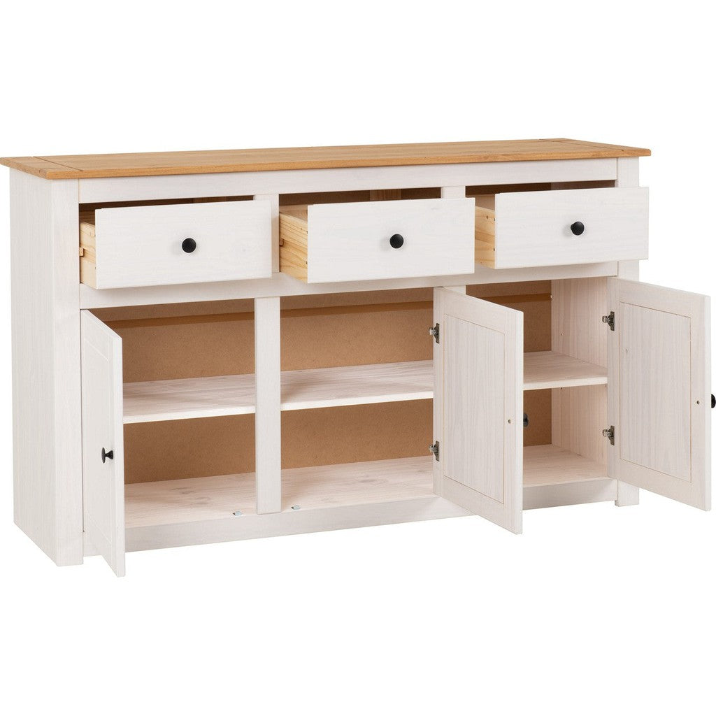 Panama Range - 3 Door 3 Drawer Sideboard-Furniture-Seconique-Levines Furniture