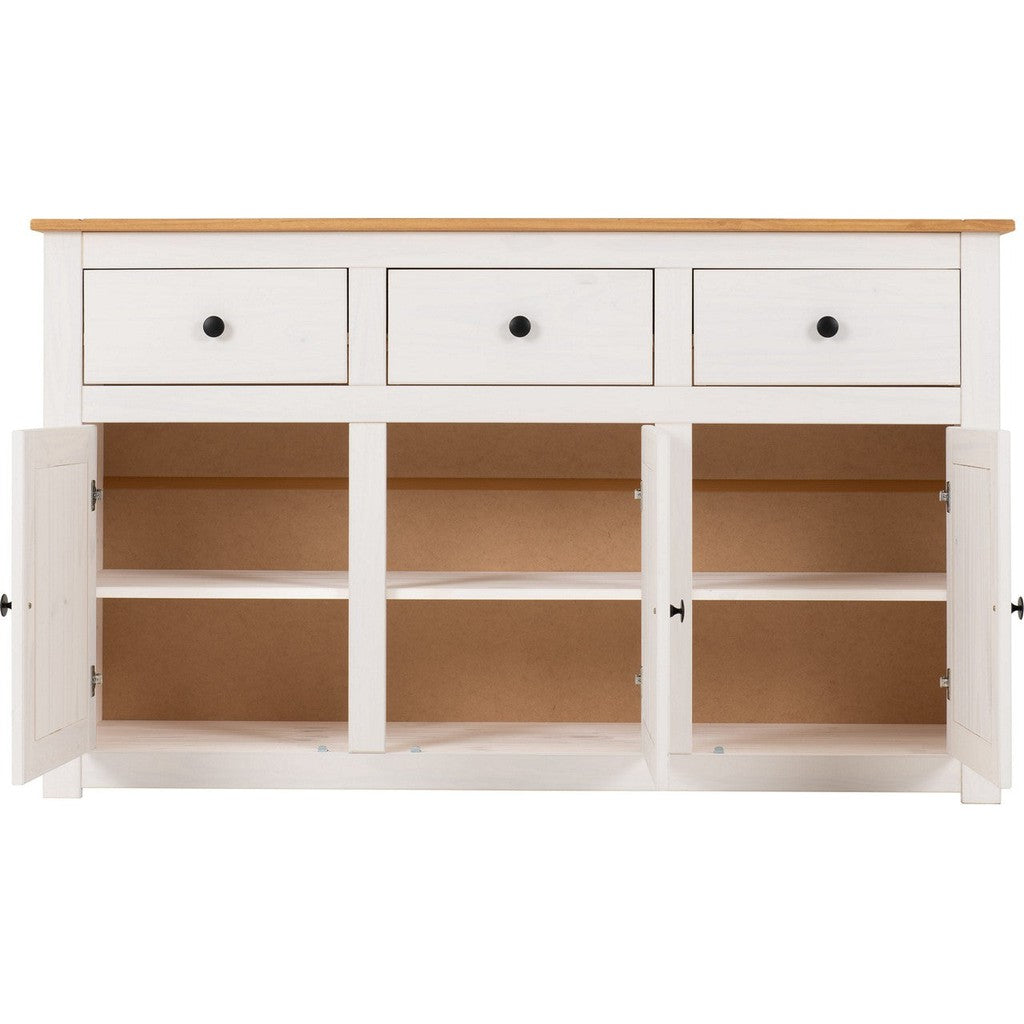 Panama Range - 3 Door 3 Drawer Sideboard-Furniture-Seconique-Levines Furniture