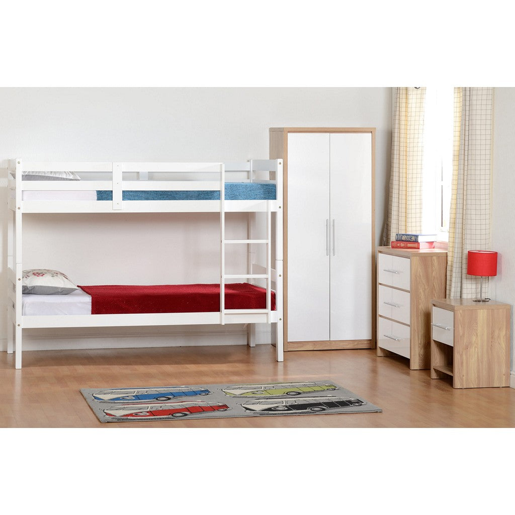 Panama Single Bunk Bed-Furniture-Seconique-White-Levines Furniture