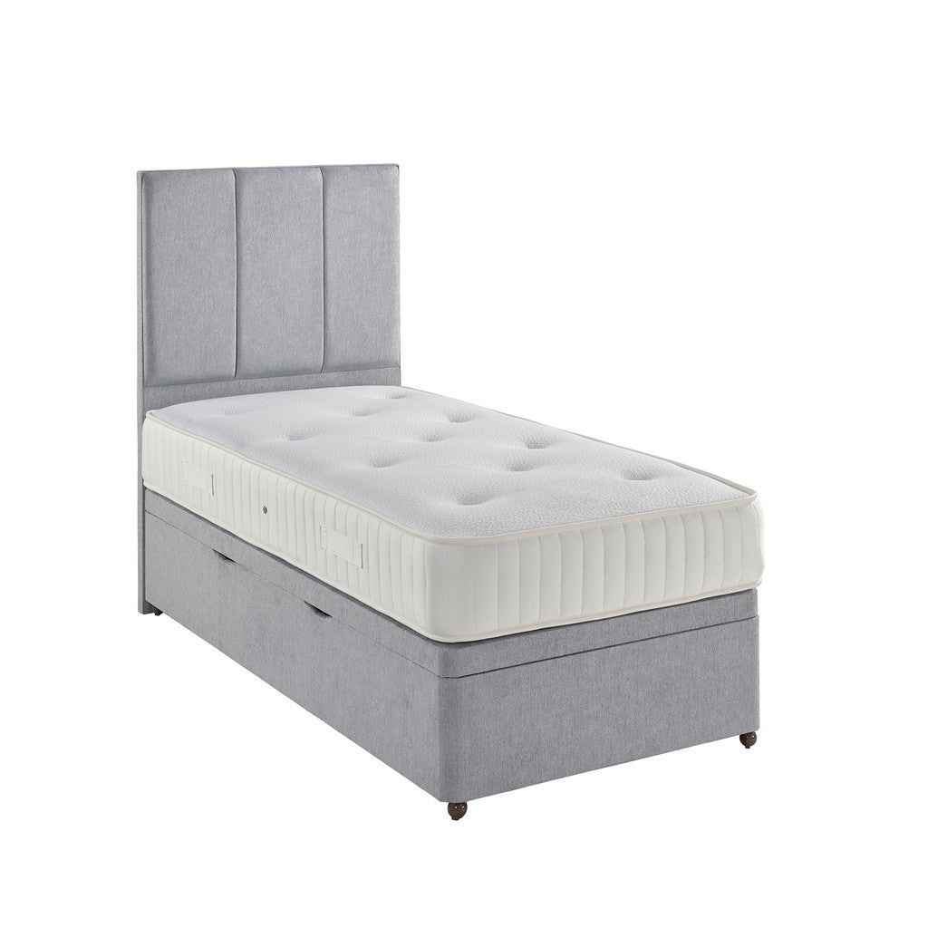 Pearl Single Divan Bed-Furniture-Dreamland-No Storage-Charcoal-Levines Furniture