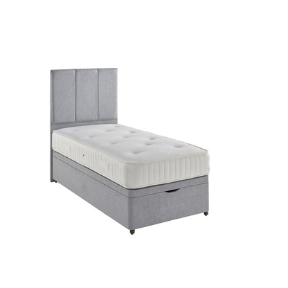 Pearl Single Divan Bed-Furniture-Dreamland-No Storage-Charcoal-Levines Furniture