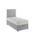 Pearl Small Single Divan Bed-Furniture-Dreamland-No Storage-Charcoal-Levines Furniture