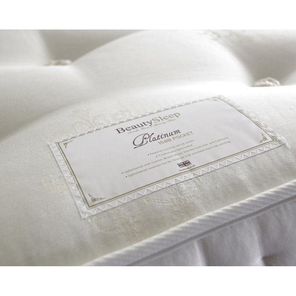 Platinum 1500 Double Divan Bed-Furniture-Beauty Sleep Beds-No Storage-Chenille Aubergine-Levines Furniture