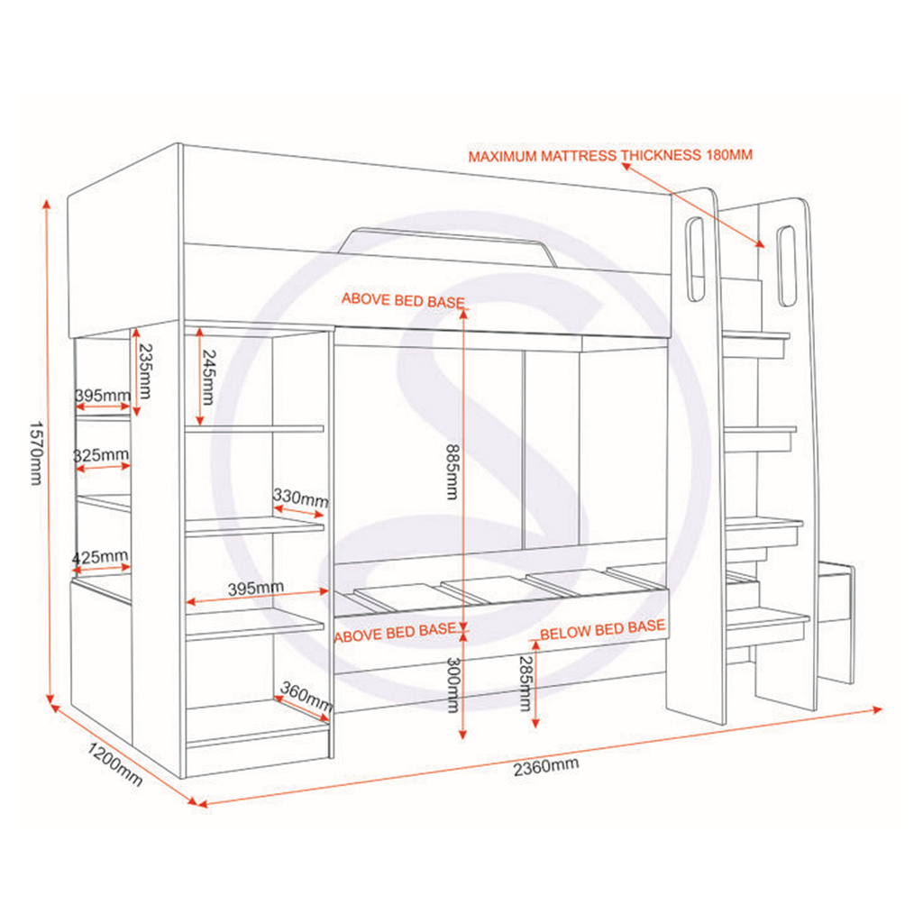 Pluto Bunk Bed-Furniture-Seconique-Levines Furniture