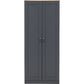 Portland 2 Door Wardrobe-Furniture-Seconique-Grey / Oak Effect-Levines Furniture