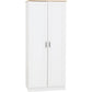 Portland 2 Door Wardrobe-Furniture-Seconique-Grey / Oak Effect-Levines Furniture