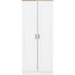 Portland 2 Door Wardrobe-Furniture-Seconique-Grey / Oak Effect-Levines Furniture