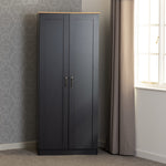 Portland 2 Door Wardrobe-Furniture-Seconique-Grey / Oak Effect-Levines Furniture