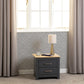 Portland 2 Drawer Bedside-Furniture-Seconique-Grey / Oak Effect-Levines Furniture