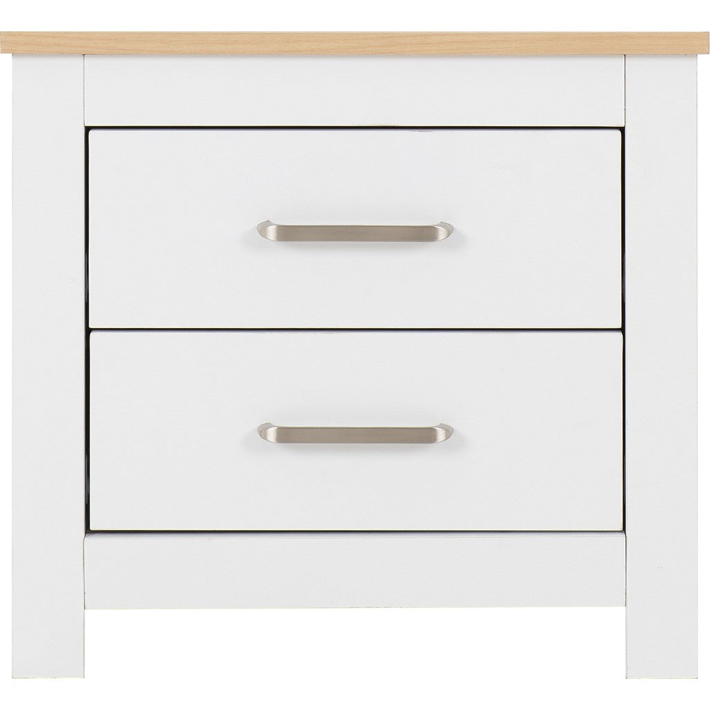 Portland 2 Drawer Bedside-Furniture-Seconique-Grey / Oak Effect-Levines Furniture