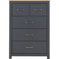 Portland 3 + 2 Drawer Chest-Furniture-Seconique-Grey / Oak Effect-Levines Furniture