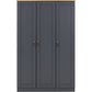 Portland 3 Door Wardrobe-Furniture-Seconique-Grey / Oak Effect-Levines Furniture