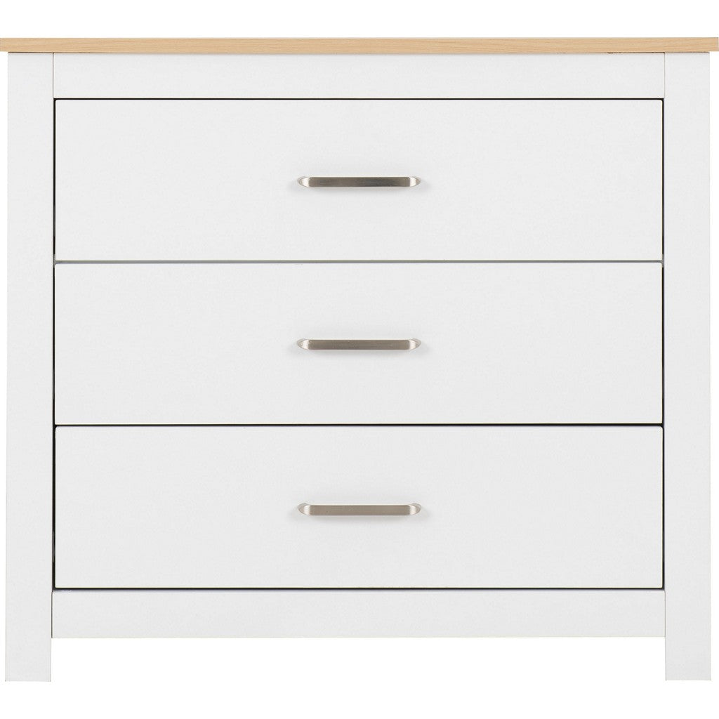 Portland 3 Drawer Chest-Furniture-Seconique-Grey / Oak Effect-Levines Furniture