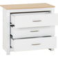 Portland 3 Drawer Chest-Furniture-Seconique-Grey / Oak Effect-Levines Furniture