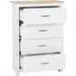 Portland 4 Drawer Chest-Furniture-Seconique-Grey / Oak Effect-Levines Furniture