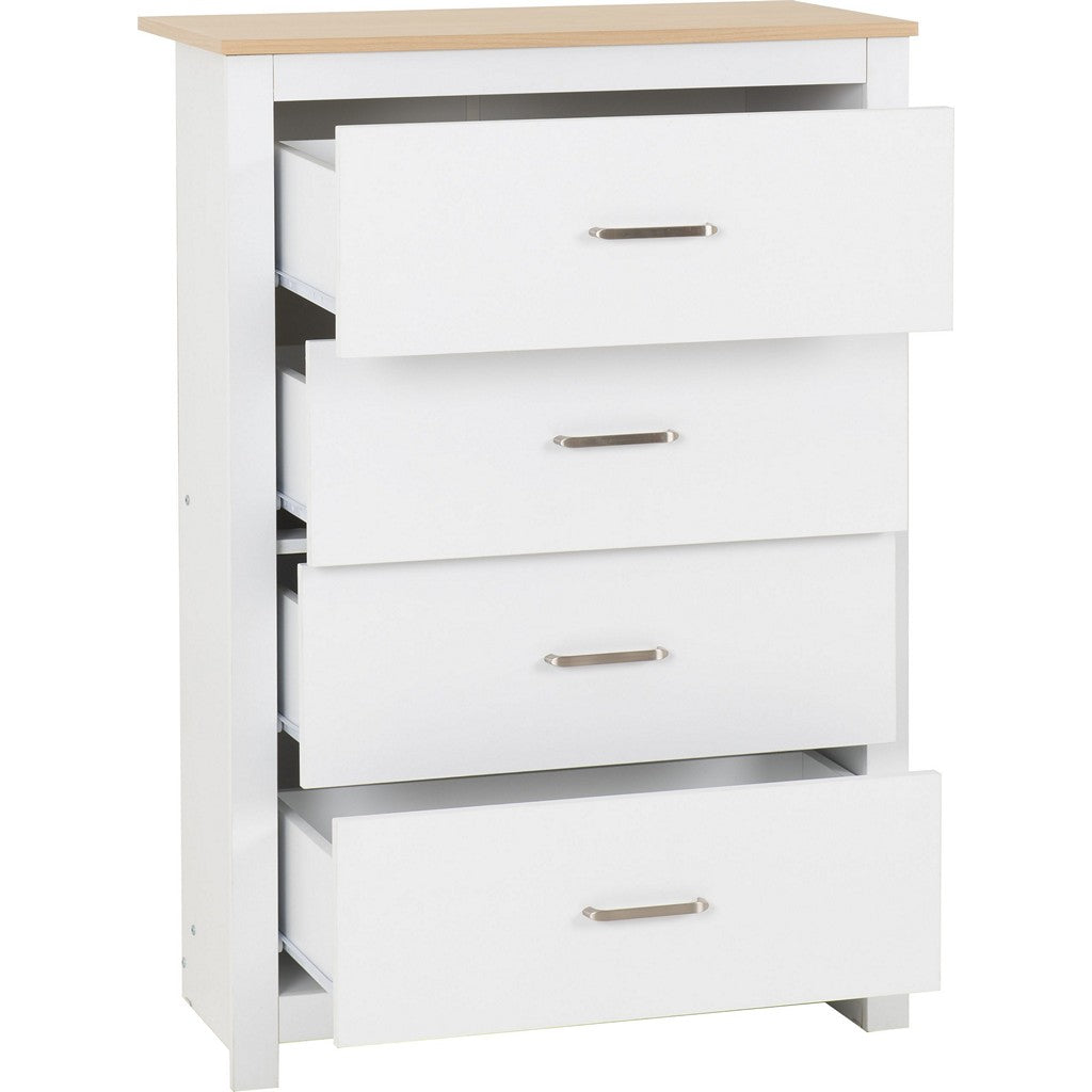 Portland 4 Drawer Chest-Furniture-Seconique-Grey / Oak Effect-Levines Furniture