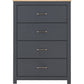 Portland 4 Drawer Chest-Furniture-Seconique-Grey / Oak Effect-Levines Furniture