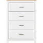 Portland 4 Drawer Chest-Furniture-Seconique-Grey / Oak Effect-Levines Furniture