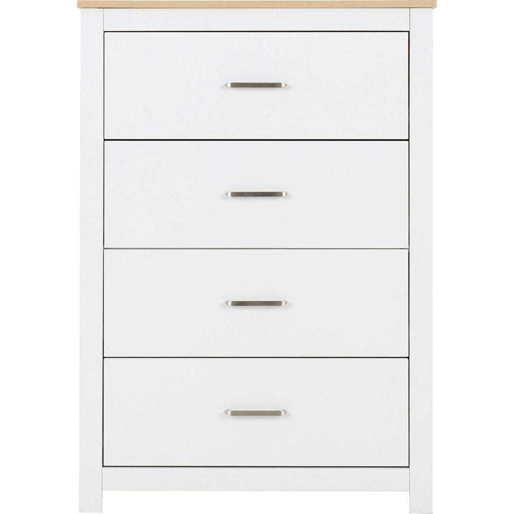 Portland 4 Drawer Chest-Furniture-Seconique-Grey / Oak Effect-Levines Furniture