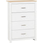 Portland 4 Drawer Chest-Furniture-Seconique-White / Oak Effect-Levines Furniture