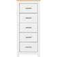 Portland 5 Drawer Narrow Chest-Furniture-Seconique-Grey / Oak Effect-Levines Furniture