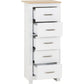 Portland 5 Drawer Narrow Chest-Furniture-Seconique-Grey / Oak Effect-Levines Furniture