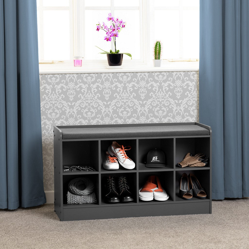 Portland Shoe Bench-Furniture-Seconique-Grey / Oak Effect-Levines Furniture