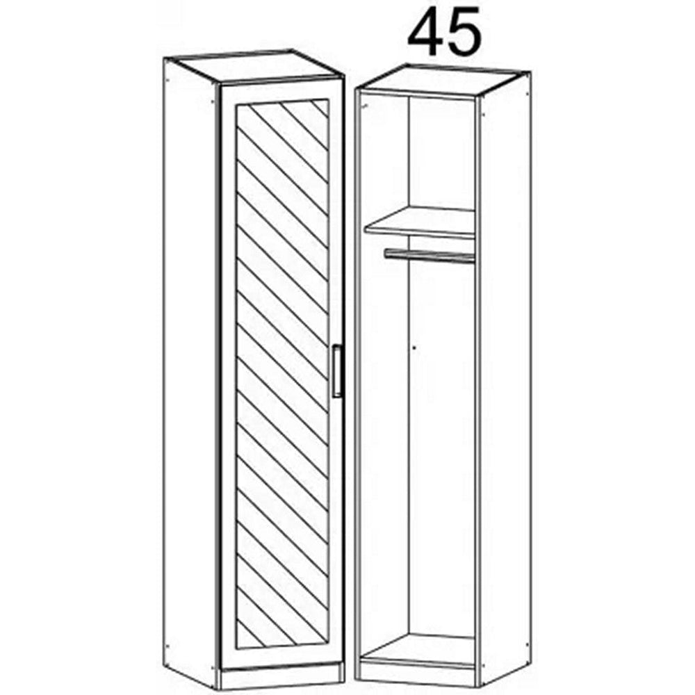 Rivera 1 Door Wardrobe-Furniture-Rauch-White-1 Mirror Door (Left Hand)-Levines Furniture