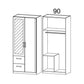 Rauch Rivera Range - Wardrobe Unit 2 Door-Furniture-Rauch-White-2 Doors - 1 Mirror Door Left-Drawers Left-Levines Furniture