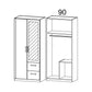 Rauch Rivera Range - Wardrobe Unit 2 Door-Furniture-Rauch-White-2 Doors - 1 Mirror Door Right-Drawers Right-Levines Furniture