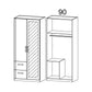 Rauch Rivera Range - Wardrobe Unit 2 Door-Furniture-Rauch-White-2 Doors - 1 Mirror Door Right-Drawers Left-Levines Furniture