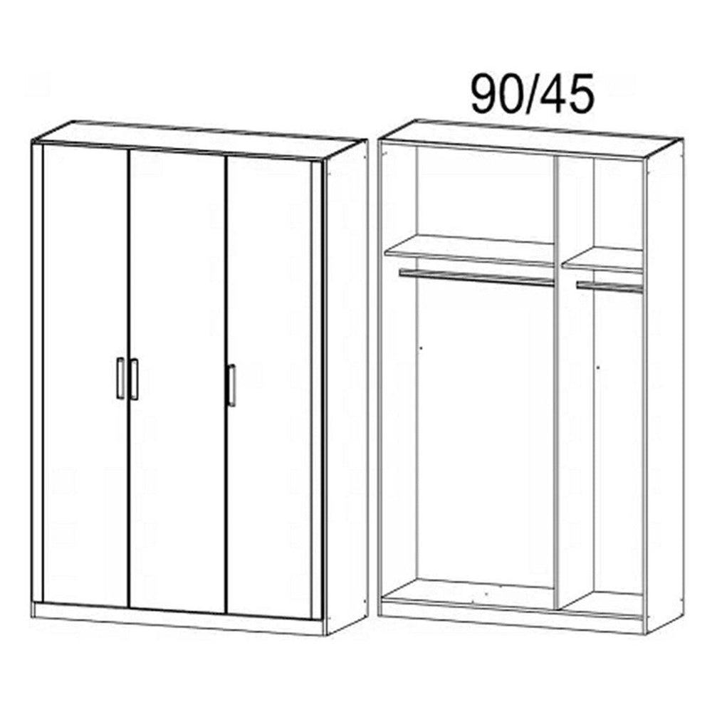 Rauch Rivera Range - Wardrobe Unit 3 Door-Furniture-Rauch-White-3 Door-No Drawers-Levines Furniture