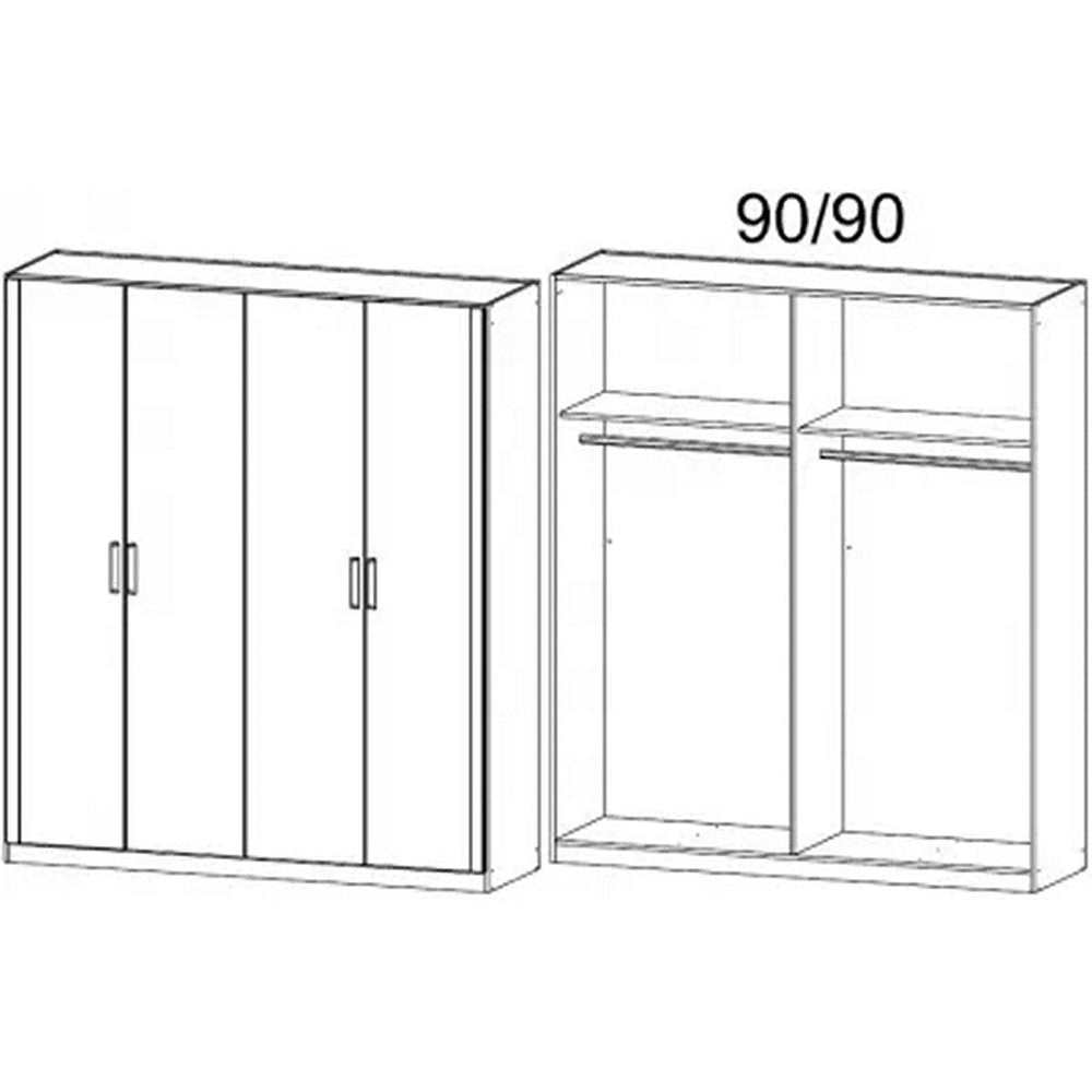 Rauch Rivera Range - Wardrobe Unit 4 Door-Furniture-Rauch-White-4 Door-No Drawers-Levines Furniture
