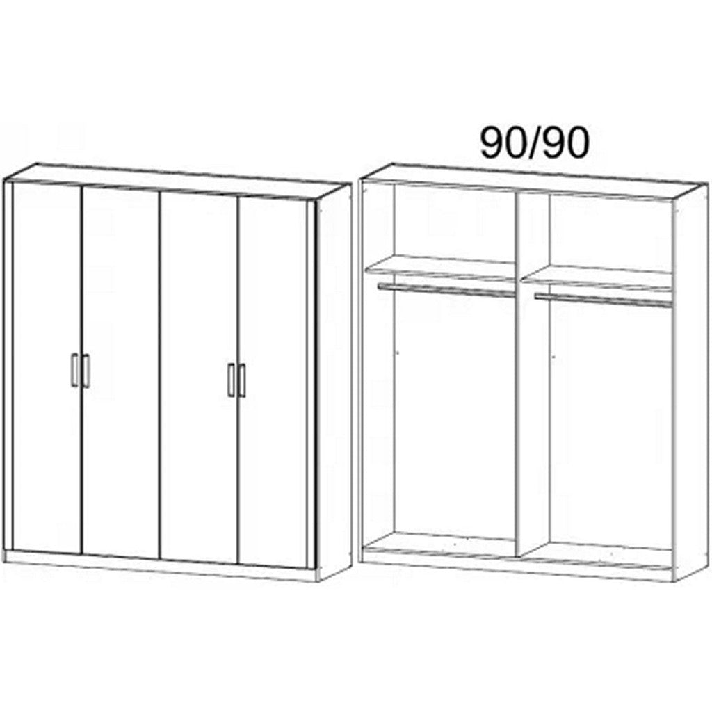 Rauch Rivera Range - Wardrobe Unit 4 Door-Furniture-Rauch-White-4 Door-No Drawers-Levines Furniture