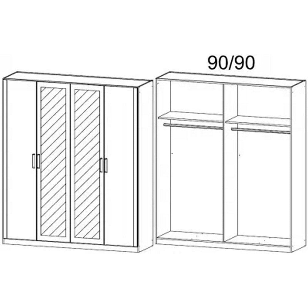 Rauch Rivera Range - Corner Wardrobe-Furniture-Rauch-White-1 Door-Levines Furniture
