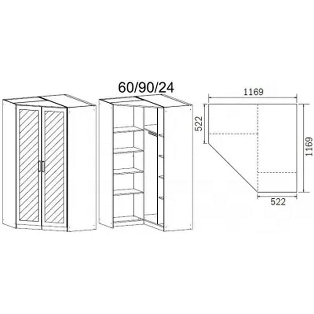 Rauch Rivera Range - Corner Wardrobe-Furniture-Rauch-White-1 Door-Levines Furniture