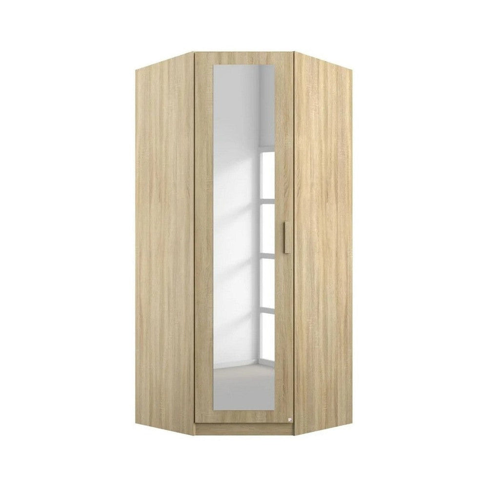 Rauch Rivera Range - Corner Wardrobe-Furniture-Rauch-Sonoma Oak-1 Door Mirrored-Levines Furniture