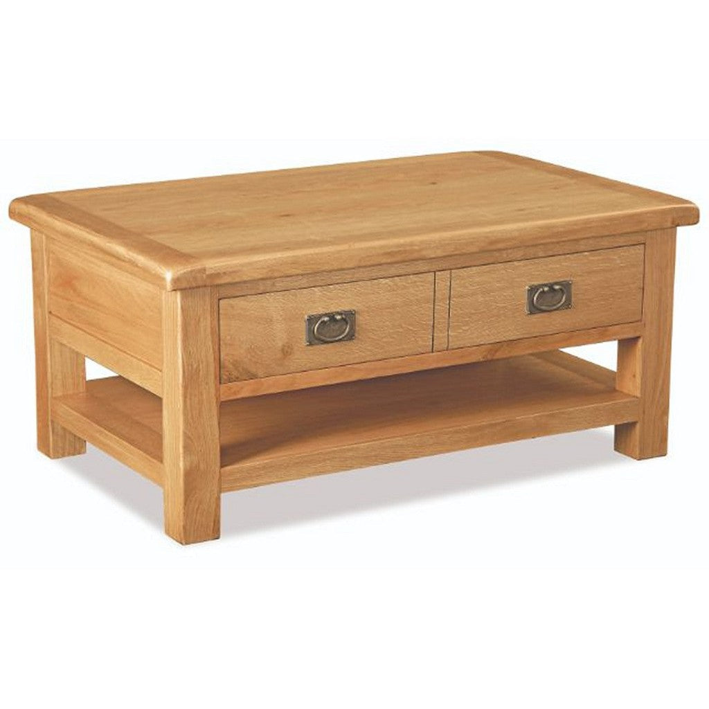 Salisbury Coffee Table-Furniture-Global Home-2 Drawer + Shelf-Levines Furniture