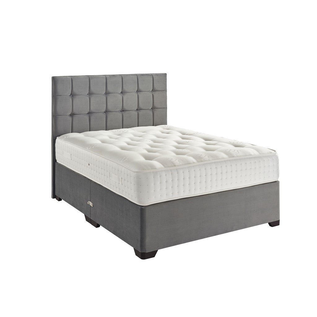 Silk 1000 Double Divan Bed-Furniture-Dreamland-No Storage-Charcoal-Levines Furniture