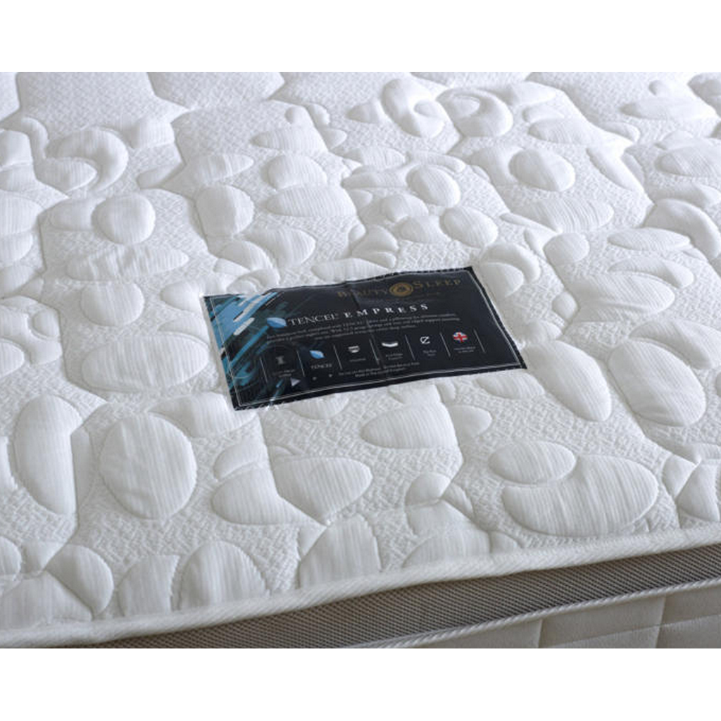 Tencel Empress Double Divan Bed-Furniture-Beauty Sleep Beds-No Storage-Chenille Aubergine-Levines Furniture
