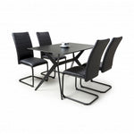 Timor 1.2m Black & 4 Carlisle Black Dining Set-Furniture-Shankar-Levines Furniture