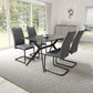 Timor 1.2m Black & 4 Carlisle Grey Dining Set-Furniture-Shankar-Levines Furniture