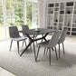 Timor 1.2m Black & 4 Vernon Grey Dining Set-Furniture-Shankar-Levines Furniture