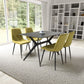 Timor 1.2m Black & 4 Vernon Yellow Dining Set-Furniture-Shankar-Levines Furniture