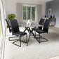 Timor 1.2m Grey & 4 Carlisle Black Dining Set-Furniture-Shankar-Levines Furniture