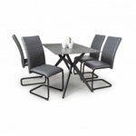 Timor 1.2m Grey & 4 Carlisle Grey Dining Set-Furniture-Shankar-Levines Furniture