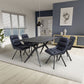 Timor 1.6m Black & 4 Arnhem Midnight Blue Dining Set-Furniture-Shankar-Levines Furniture