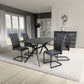 Timor 1.6m Black & 4 Carlisle Grey Dining Set-Furniture-Shankar-Levines Furniture