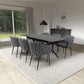 Timor Extending Black & 6 Pandora Grey Dining Set-Furniture-Shankar-Levines Furniture